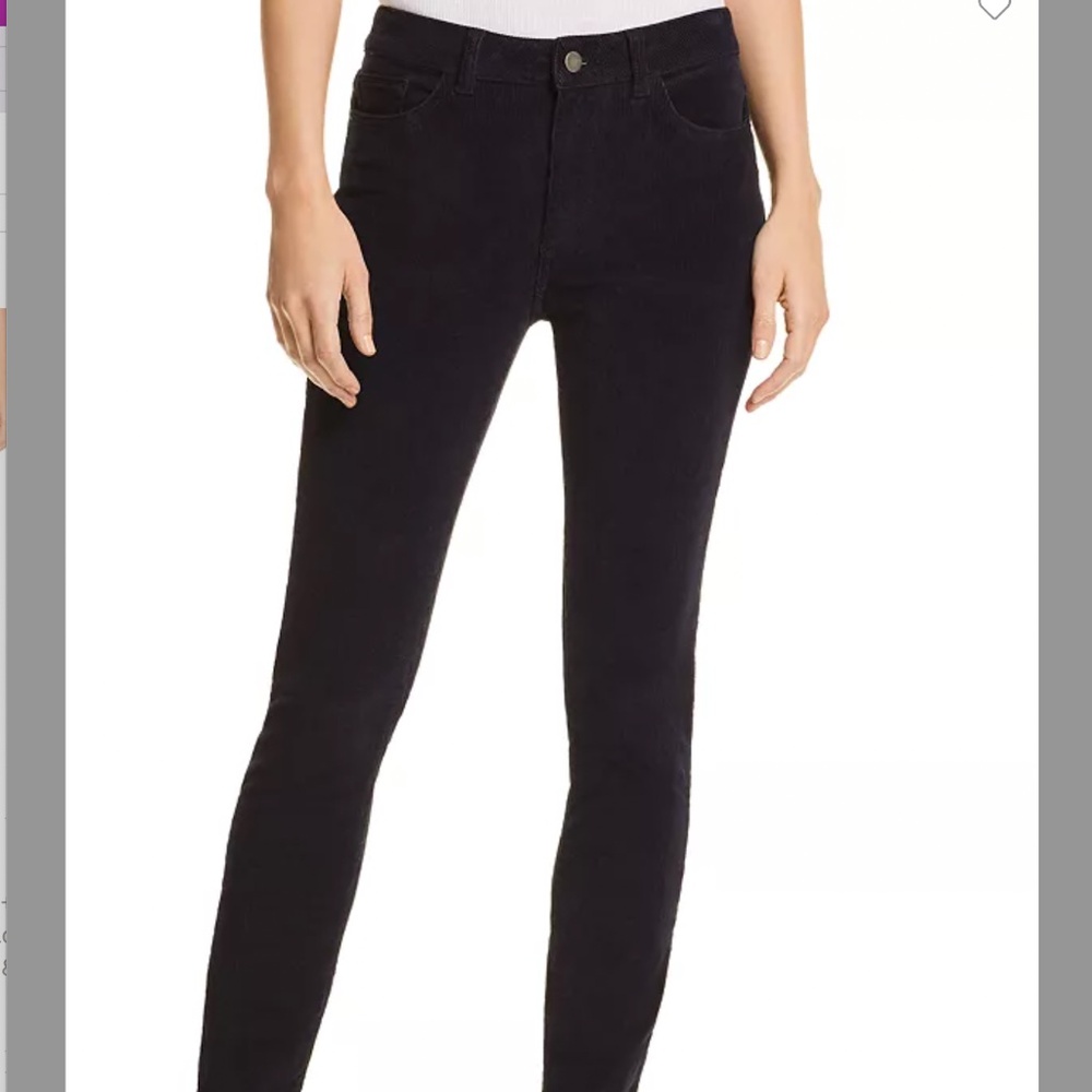 NWT DL1961 Farrow High Rise Corduroy Skinny Jeans Night Sky Size 26